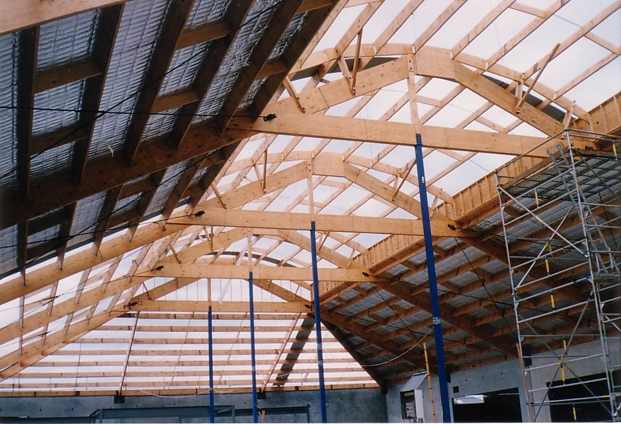 View of the supermarket roof frame